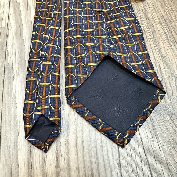 Vintage Brooks Brothers Makers Neck Tie Horse Stirrup Equestrian 100% Silk USA‎ - Picture 2 of 6